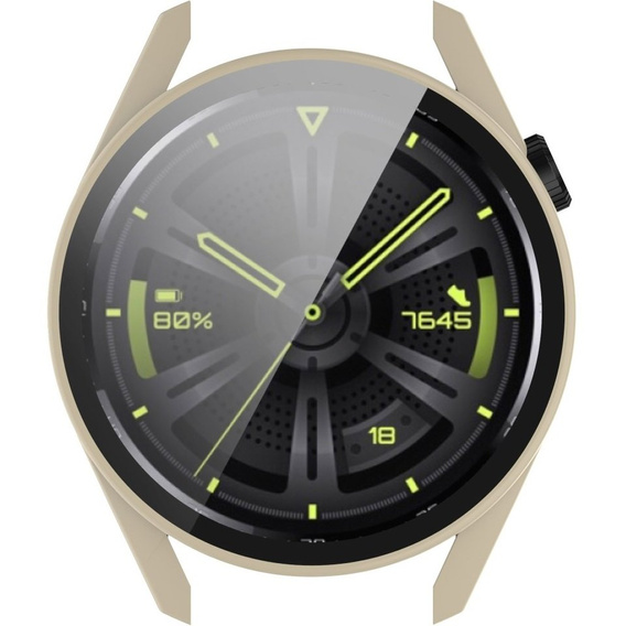 2w1 Etui + Szkło hartowane do Huawei Watch GT 3 46mm, Beżowe