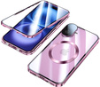 Etui Magnetic Dual Glass MagSafe do iPhone 16, różowe rose gold