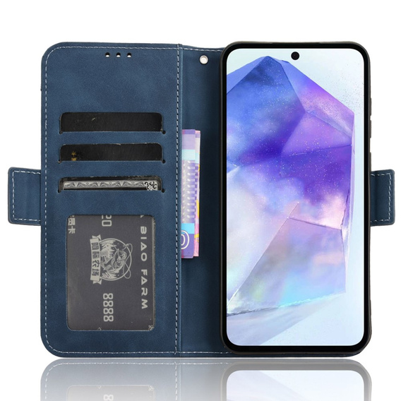 Etui z klapką do Samsung Galaxy A35 5G, Card Slot, niebieskie