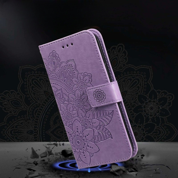 Etui z klapką do Xiaomi Redmi Note 12 5G / POCO X5 5G, Mandala, fioletowe