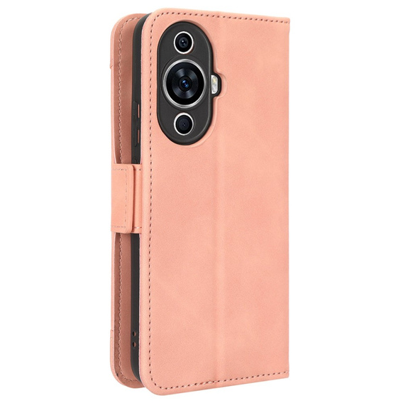 Etui z klapką do Huawei Nova 11, Card Slot, różowe
