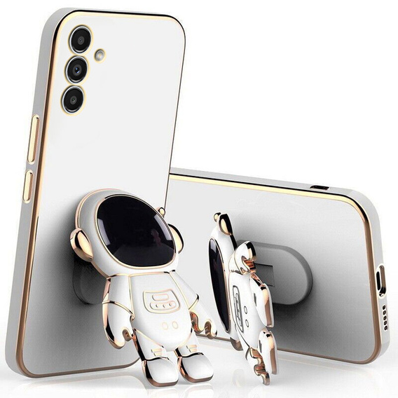 Zestaw Etui Electro do Samsung Galaxy A34 5G, Astronauta, Białe + szkło