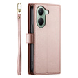 Etui z klapką do Xiaomi Poco X7 Pro 5G, Wallet Zipper Pocket, różowe