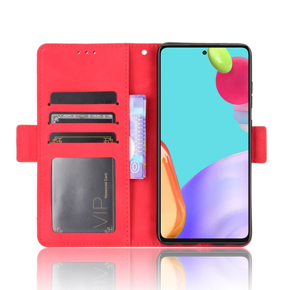 Etui z klapką do Samsung Galaxy A52 / A52s, Card Slot, czerwone
