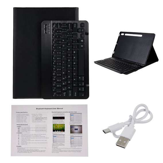 Etui z klawiaturą do Galaxy Tab S7+ Plus / S8+ Plus /S7 FE T730 T733, Pen Slot, czarne