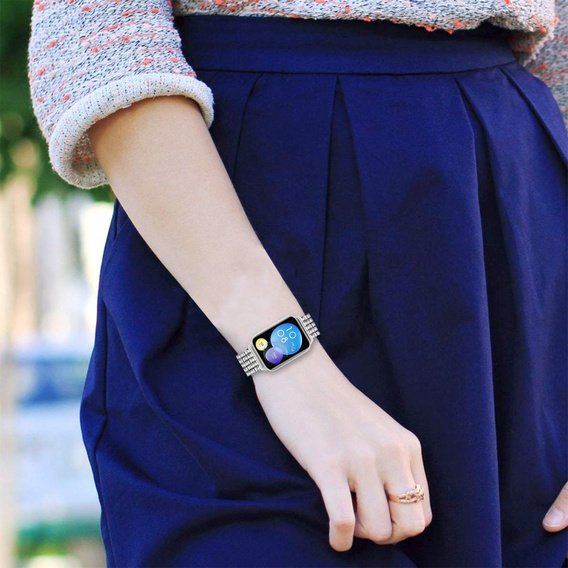 Bransoleta z Diamentami do Xiaomi Smart Band 8 Pro / Xiaomi Smart Band 9 Pro, Srebrne