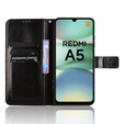 Etui z klapką do Xiaomi Redmi A5, Crazy Horse Wallet, czarne