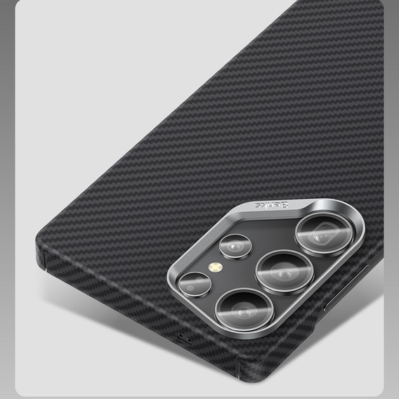 Etui BENKS Kevlar do Samsung Galaxy S25+ Plus, Carbon Fiber 600D 0044, do MagSafe, czarne