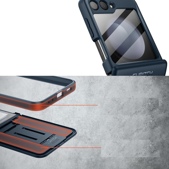 Etui do Samsung Galaxy Z Flip 5, Suritch Full Body, granatowe