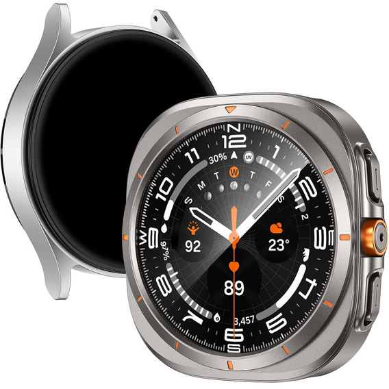2w1 Etui + Szkło Hartowane do Samsung Galaxy Watch 7 40mm, Tytanowe złoto