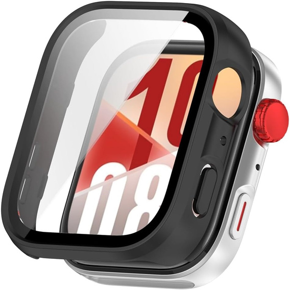 2w1 Etui z twardą ramką i szkłem hartowanym do Huawei Watch Fit 4 - matowe czarne