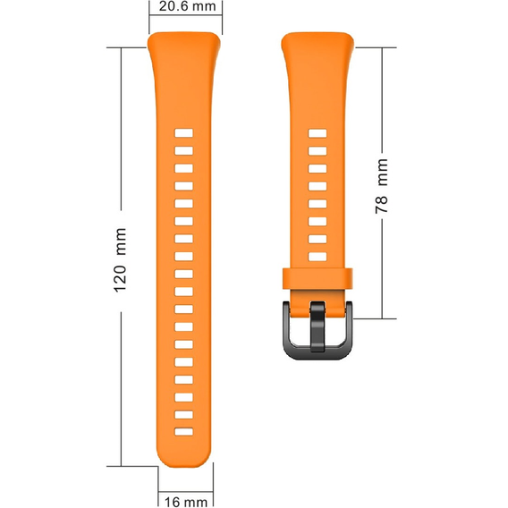 Pasek Silikonowy do Huawei Band 6 / Honor Band 6, Orange