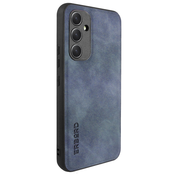 Etui do Samsung Galaxy A54 5G, ERBORD Business, z blaszką do uchwytów samochodowych, niebieskie