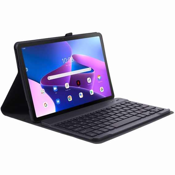 Etui z klawiaturą do Lenovo Tab M10 Plus 10.6 Gen 3 TB-125F TB-128F, czarne