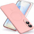 Etui do Samsung Galaxy S25 Edge, Silicone Lite, różowe + szkło 9H