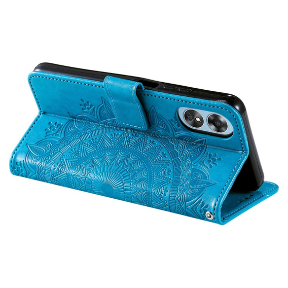 Etui z klapką do Oppo A17, Mandala, niebieskie