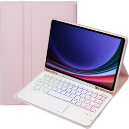 Etui z podświetlaną klawiaturą bluetooth touchpad do Samsung Galaxy Tab S10 Lite / S10 FE / S9 FE, Różowe