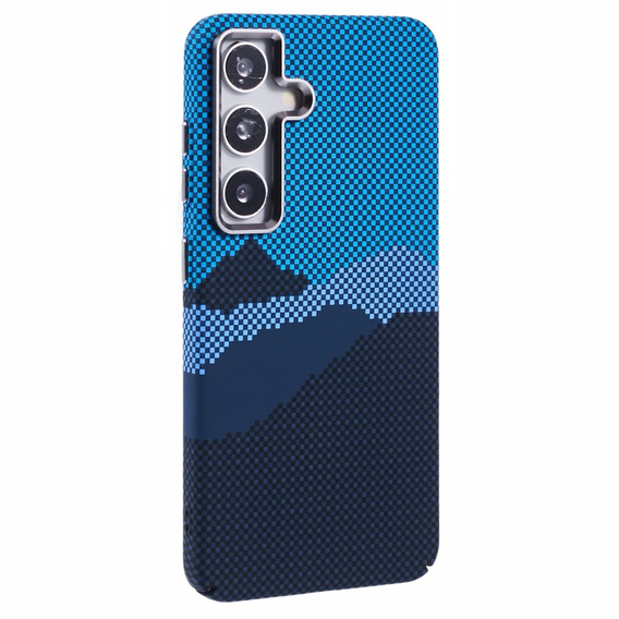 Etui do Samsung S25, Carbon Fiber MagSafe, niebieskie / granatowe