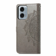 Etui z klapką do Motorola Moto G24 / G24 Power / G04, Mandala, szare
