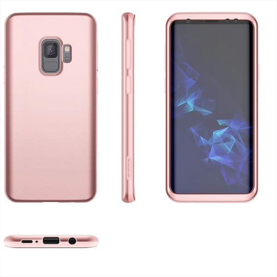 Etui do Samsung Galaxy S9, Suritch Full Body, różowe rose gold