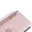 Etui z klapką do iPhone 15 Pro Max, Wallet Zipper Pocket, różowe