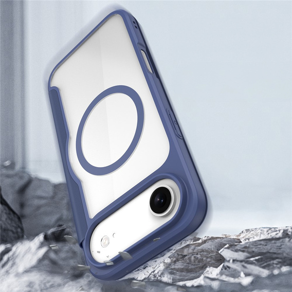 Etui Dux Ducis do iPhone 17 Air, Skin X Pro,  z klapką, do MagSafe, granatowe