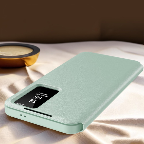 Etui z klapką do Samsung Galaxy S22, Smart View Wallet, zielone