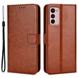 Etui z klapką do Motorola Moto G42 4G, Crazy Horse Wallet, brązowe
