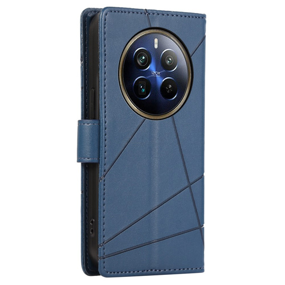 Etui z klapką do Realme 12 Pro 5G / 12 Pro+ 5G, Leather Line Wallet, niebieskie