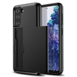 Etui do Samsung Galaxy S21 FE, Sliding Card Holder, czarne