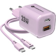 Ładowarka sieciowa Forcell VT-41 GaN III Crystal Color 33W – fioletowa + kabel USB-C
