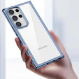 Etui do Samsung Galaxy S23 Ultra, Fusion case przezroczyste z niebieską ramką