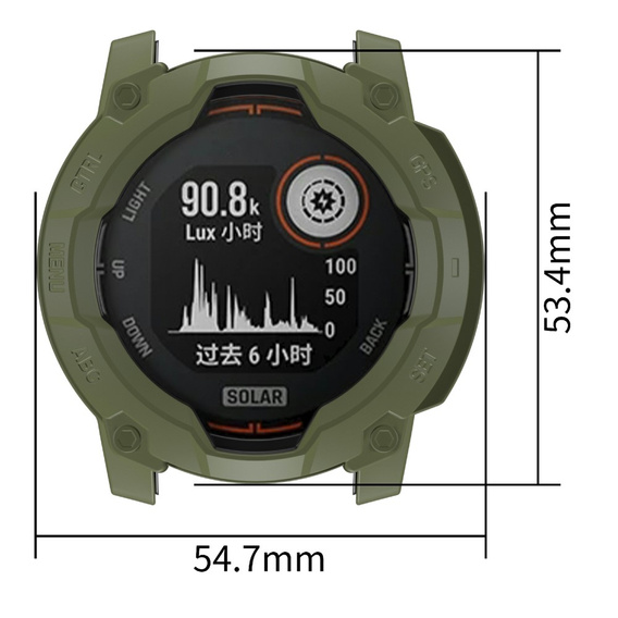 Etui ochronne do Garmin Instinct 3 Solar / Instinct 3 AMOLED 45mm – TPU, wzmocnione wycięcia, zielone
