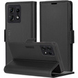 Etui do Motorola Edge 50 Pro, ERBORD Glossy Litchi, portfel z klapką, czarne