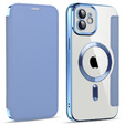 Etui z klapką do iPhone 11, RFID Wallet MagSafe z ochroną aparatu, niebieskie