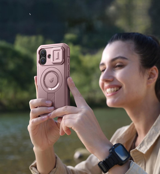 Etui Dexnor pancerne z podstawką i przesłoną aparatu, do MagSafe do iPhone 17