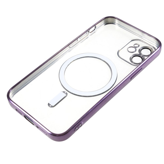 Zestaw Etui do iPhone 12, MagSafe Hybrid, fioletowe + Szkło