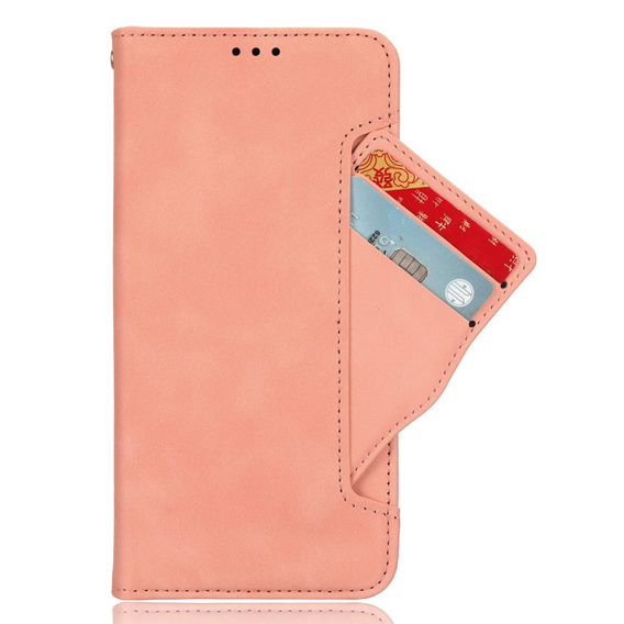 Etui z klapką do Xiaomi Redmi A3, Card Slot, różowe