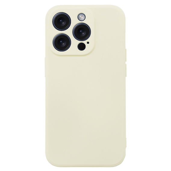 Etui do iPhone 15 Pro, Silicone Lite, kremowe