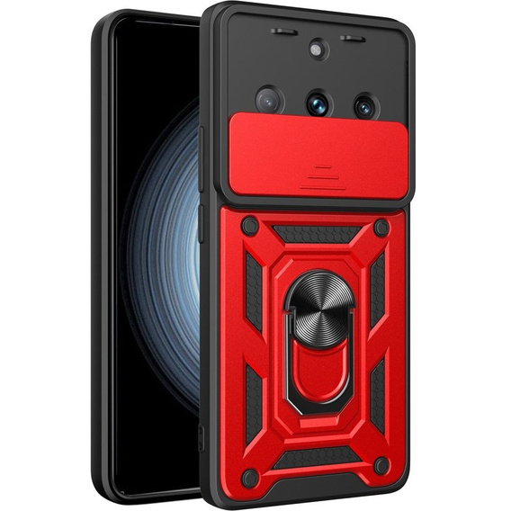 Etui pancerne do Realme 11 Pro 5G / 11 Pro+ 5G, CamShield Slide, czerwone