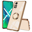 Zestaw Etui do Xiaomi Redmi Note 11/11s, Electro Ring, Różowe rose gold + szkło
