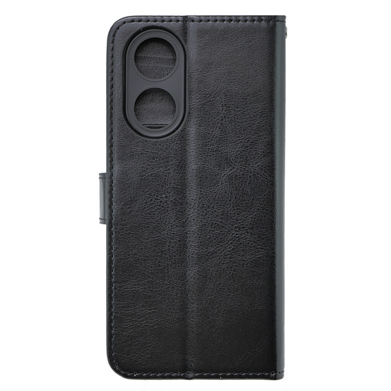 Etui z klapką do Oppo A38 4G / Oppo A18 4G, Crazy Horse Wallet, czarne