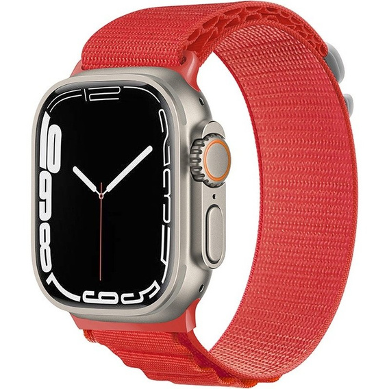Zestaw Pasek Nylonowy + Etui 2w1 do Apple Watch 7/8/9 45mm, Czerwony