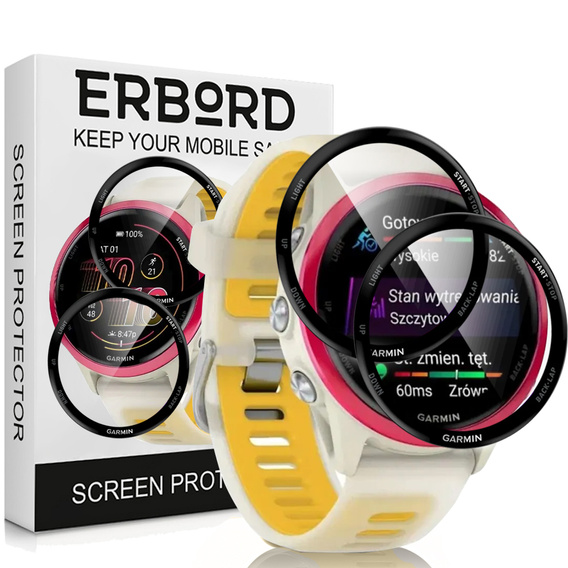 2x Szkło Hybrydowe ERBORD do Garmin Forerunner 570 42mm