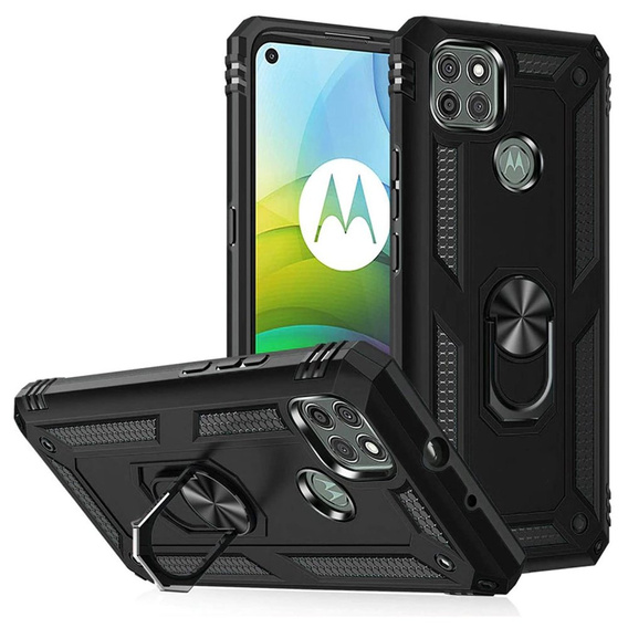 Etui pancerne do Motorola Moto G9 Power, Nox Case Ring, czarne