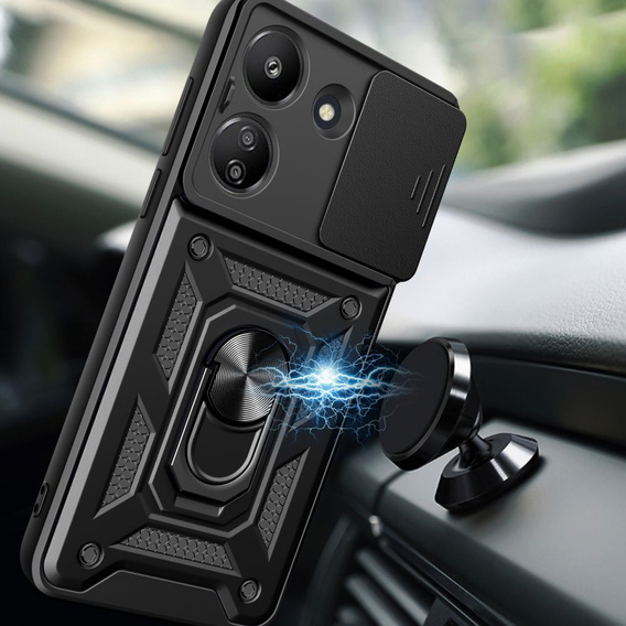 Etui pancerne do Xiaomi Redmi 13C / Poco C65, CamShield Slide, Czarne