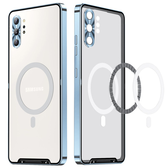 Etui z ochroną aparatu do Samsung Galaxy Note 10+ Plus, CamShield MagSafe, przezroczyste / niebieskie
