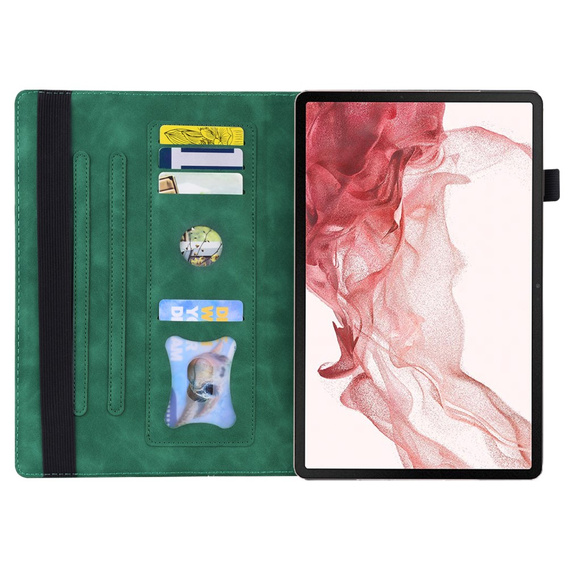 Etui do Samsung Galaxy Tab S10 FE+ Plus, Classic, z miejscem na rysik, zielone