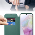 Etui z klapką do Samsung Galaxy A36 5G, RFID Wallet MagSafe z ochroną aparatu, zielone