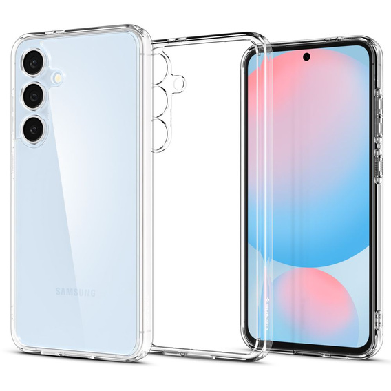 Etui Spigen do Samsung Galaxy S24 FE, Ultra Hybrid, przezroczyste + Szkło Hartowane 9H